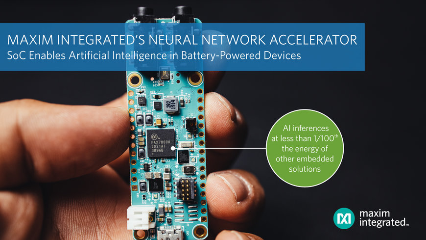 La puce accélératrice de réseau neuronal de Maxim Integrated ouvre la voie à l'intelligence artificielle IoT dans des dispositifs alimentés par batterie